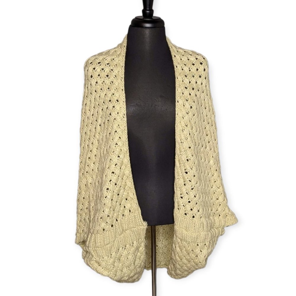 Life Is Beautiful Light Tan Knit Cardigan One Size Fits All